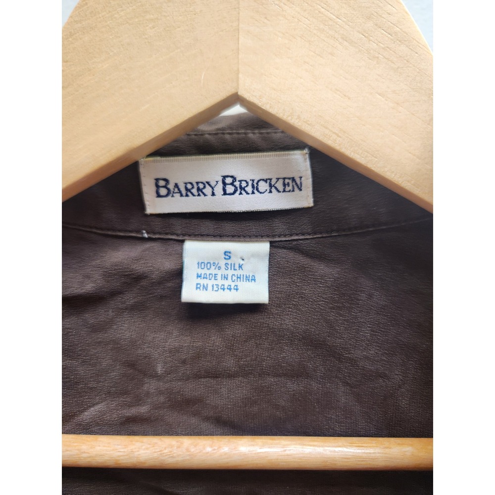 Barry Bricken Womens Brown‎ Button Up Long Sleeve Shirt Top Size M - Picture 3 of 3